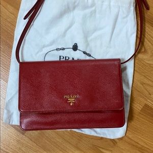 Authentic Red Prada crossbody
